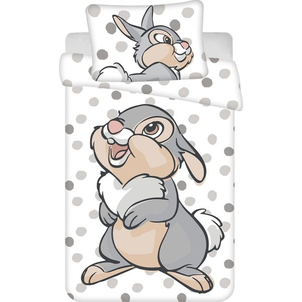 Lenzuola Reversibili Disney Per Bambini Bambi Knocker Rabbit Animal Duvet 100 X 135 Cm + 40 X 60 Cm 100% Cotone-image