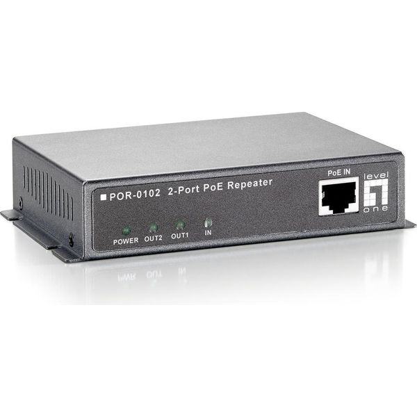 Levelone POR-0102 Ripetitore Poe A 2 Porte - Ripetitore - 2 Porte - 10Base-T, 100Base-Tx, 1000Base-T - Esterno - Fino A 10-image
