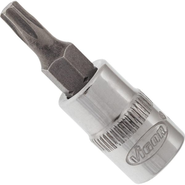 Vigor Punta Per Cacciavite Torx V2444N Cava Quadrata 6,3 Mm (1/4 Di Pollice) Profilo Torx Interno T20-image