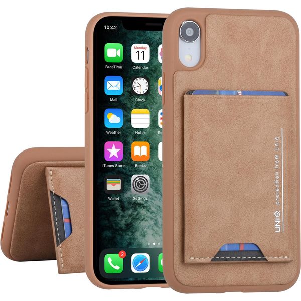 Uniq Accessory Apple Iphone Xr Brown Custodia Posteriore - Portacarte-image