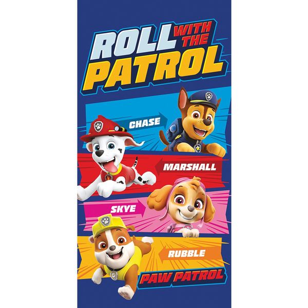 Telo Da Bagno In Rotolo Paw Patrol, Telo Mare 70X140Cm-image