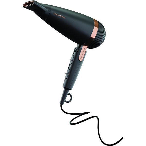 Grundig Naturashine Hd 8080 Asciugacapelli Con Funzione Ionica 2300W - Nero/Oro Rosa-image
