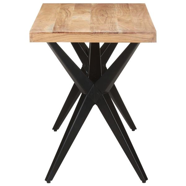 Vidaxl Tavolo Da Pranzo 120X60X76 Cm In Legno Massiccio Di Acacia-image