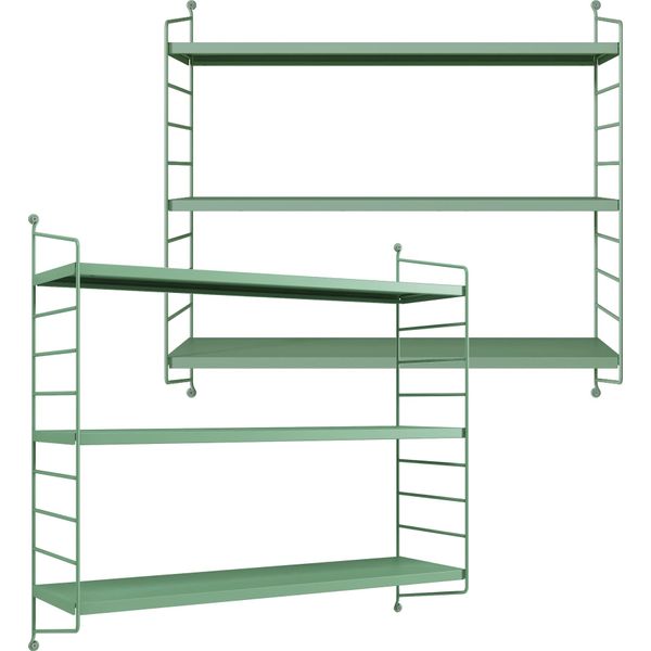 Set Di 2 Mensole A Muro Modulari 'SträNgnäS' In Acciaio 50 X 60 X 15 Cm Verde Pastello-image