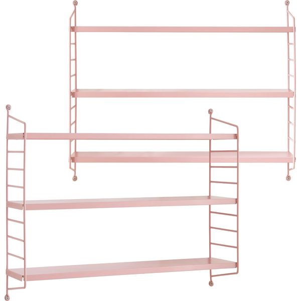 Mensola A Muro Modulare 'SträNgnäS' Set Di 2 In Acciaio 50 X 60 X 15 Cm Rosa-image
