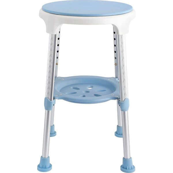 Sessamen-Lp Sedia Da Doccia Sgabello Da Bagno Regolabile In Altezza A 360° Sgabello Da Doccia Sedile Da Doccia Ausilio Per Doccia Per Anziani, Donne In Gravidanza Sedile Da Bagno Antiscivolo In Alluminio E Plastica (Tipo B)-image