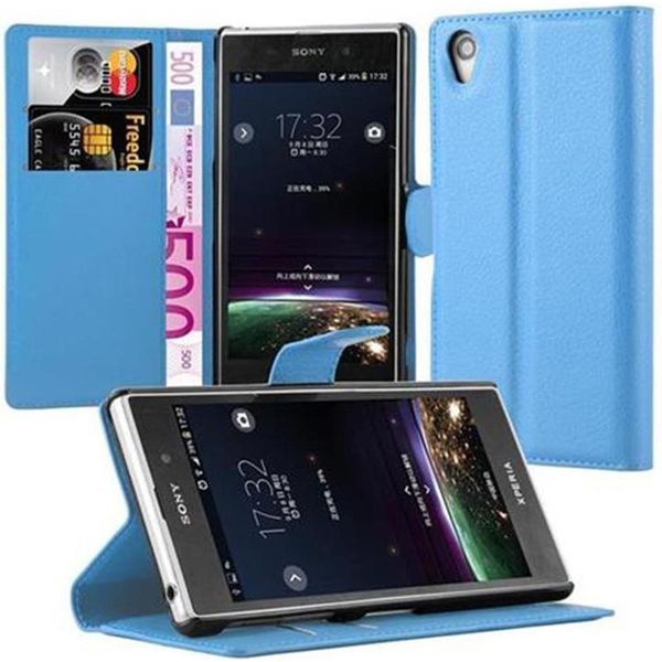 Cadorabo Custodia Per Sony Xperia Z1 Custodia Protettiva In Blu Custodia Per Cellulare Cover Chiusura Magnetica-image