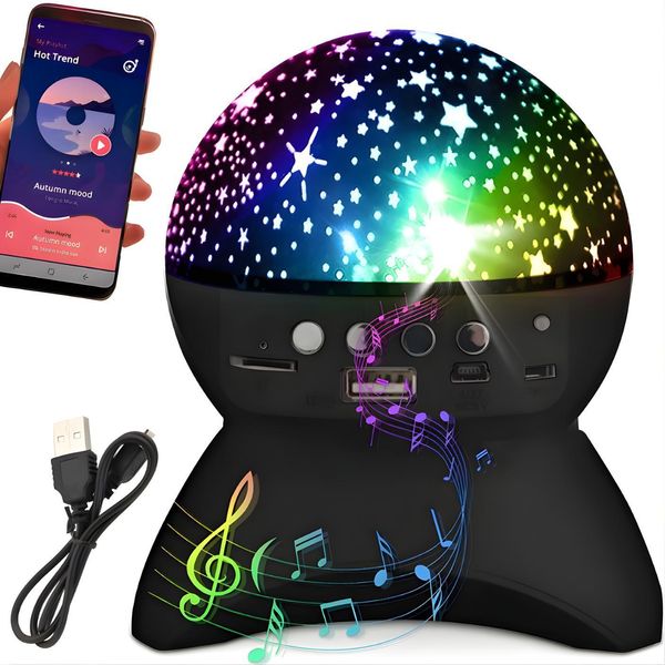 Proiettore Stella Luce Notturna Stella Led Altoparlante Bluetooth Usb Proiettore-image