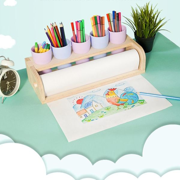 Cavalletto 2 In 1 Con Carta Da Disegno, Set Per Pittura Per Bambini, Giocattolo Per Pittura Creativa-image