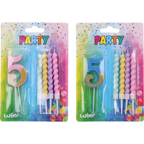 Candela Party Numero 5 + 4Pz Candele-image