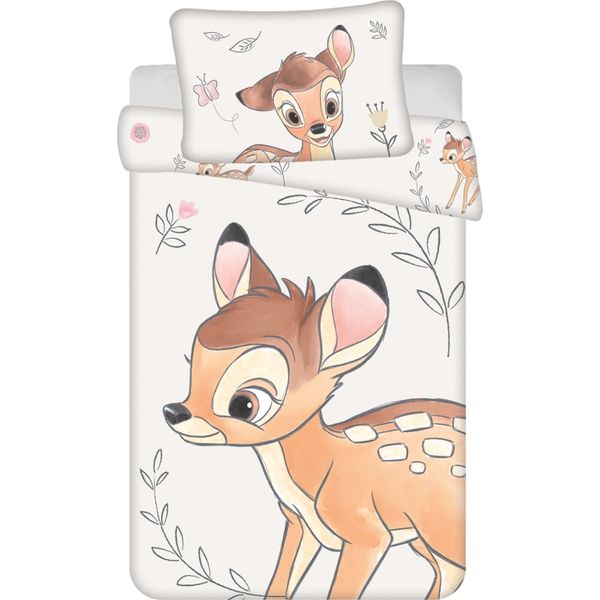 Disney Bambi Biancheria Da Letto Per Bambini Biancheria Da Letto Per Cerbiatti, Motivo Film, Piumone 100 X 135 Cm + Cuscino 40 X 60 Cm 100% Cotone-image