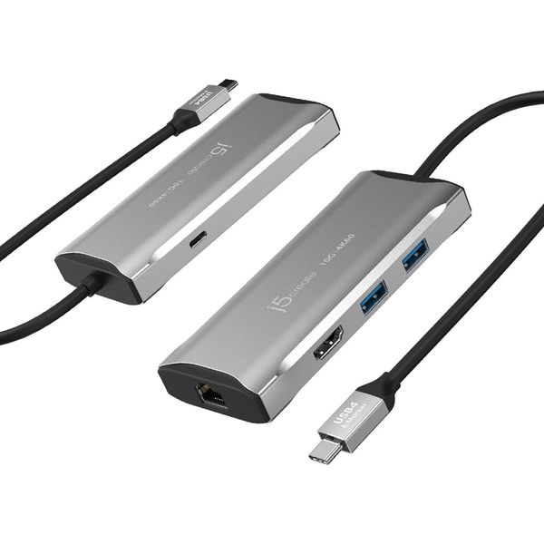 J5Create JCD392-N 4K60 Elite USB-C® 10Gbps Dock Da Viaggio - Cablato - Usb 3.2 Gen 1 (3.1 Gen 1) Type-C - 100 W - 10,-image