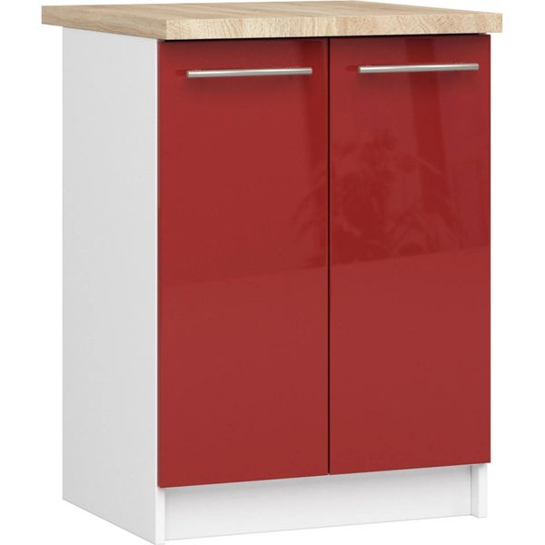Armadio Da Cucina Oliwia S60 2D Bianco Rosso Lucido-image