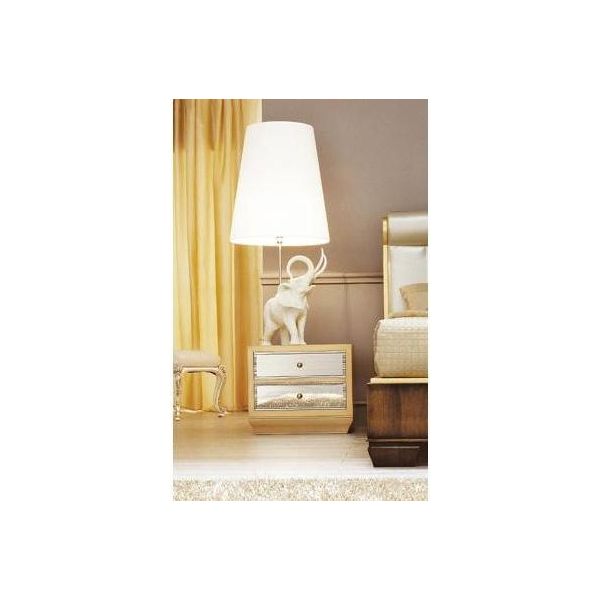 Comodino Legno Bianco Mobili Design Elegante Camera Da Letto Mobili Art Deco Nuovo-image