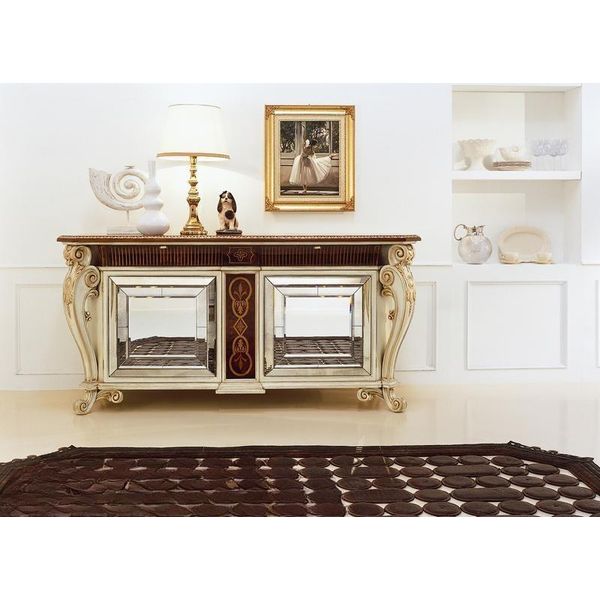 Credenza Credenza Bianca Design Credenza Console Legno Mobile Cassettiera Nuovo-image