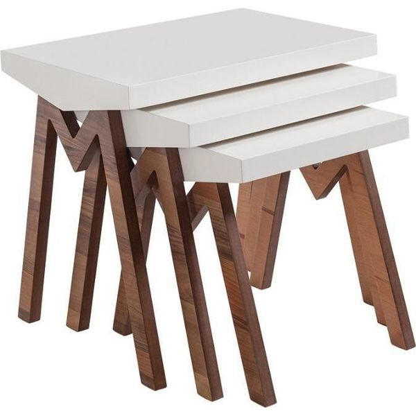 Portafiori Tavolini Tavoli In Legno Set Di Tavoli Tavolino Tavolino Da Caffè 3 Pz.-image