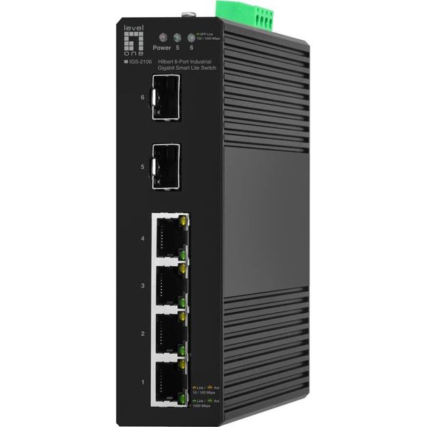 Levelone Switch 6X Ge IGS-2106 2Xsfp 4Xrj45 Schwarz (IGS-2106)-image