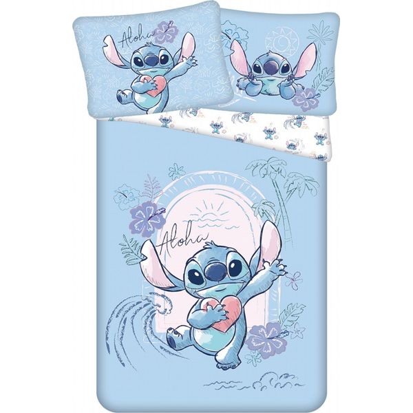 Lilo & Stitch Design Biancheria Da Letto In Cotone, 140X200 Cm & 70X90 Cm-image