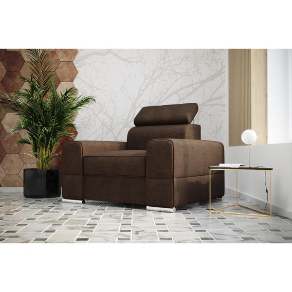 Design Sedia Poltrona Divano 1 Posto Televisione Lounge Chaise Sofa Similcuoio-image