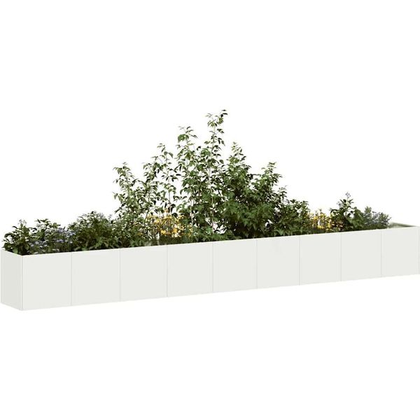 Vidaxl Fioriera Bianca 360X40X40 Cm Acciaio Laminato A Freddo-image