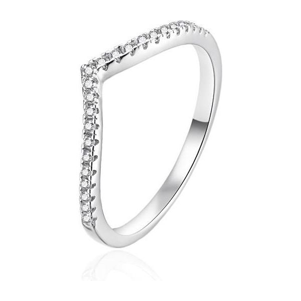 Elegante Anello In Argento Con Zirconi AGT-R41W - Circonferenza: 58 Mm.-image
