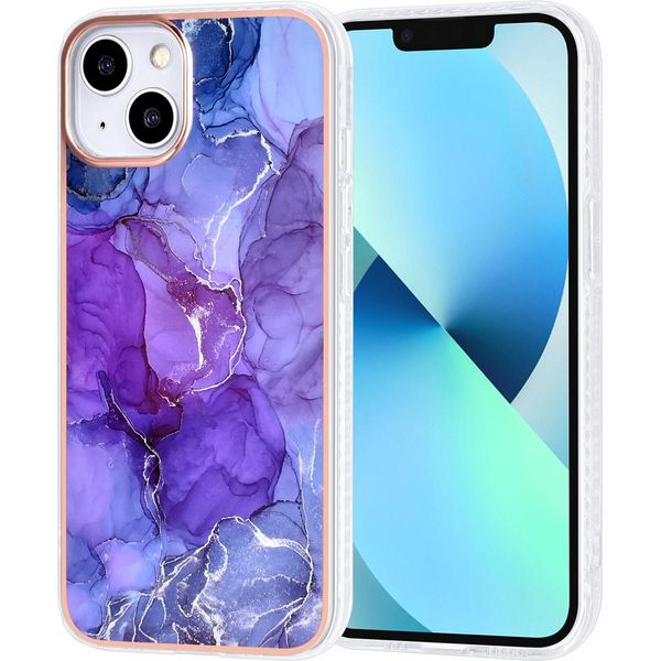 Uniq Accessory Cover Posteriore In Tpu Per Iphone 13 E 14 - Viola Marmo-image