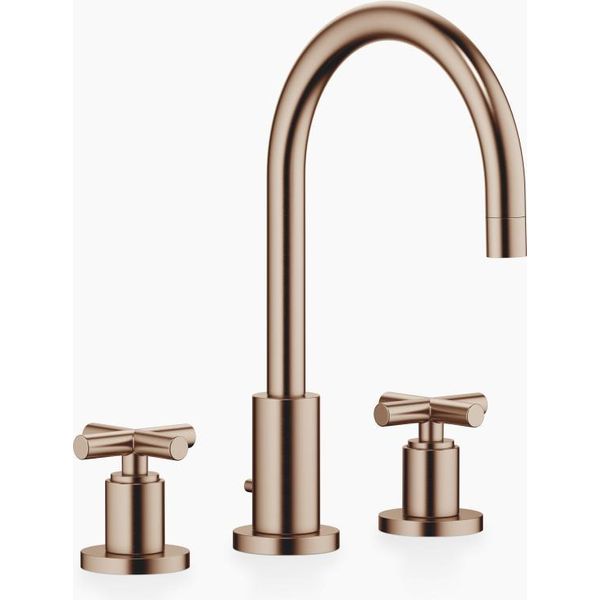 Dornbracht Tara MéLangeur De Lavabo à Trois Trous Avec Garniture D'éCoulement, Bec Pivotant à 360°, Saillie 165Mm, 20713892-42, 20713892-42-image