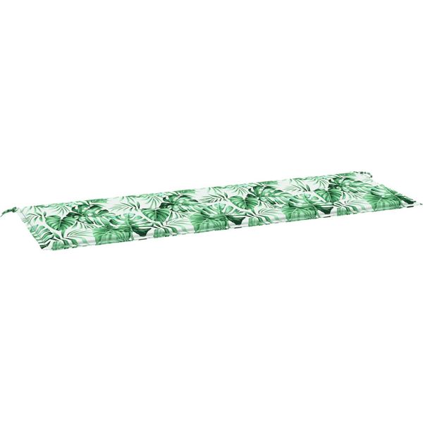 Vidaxl Cuscino Per Panca Motivo Foglie 150 X 50 X 3 Cm Tessuto Oxford-image
