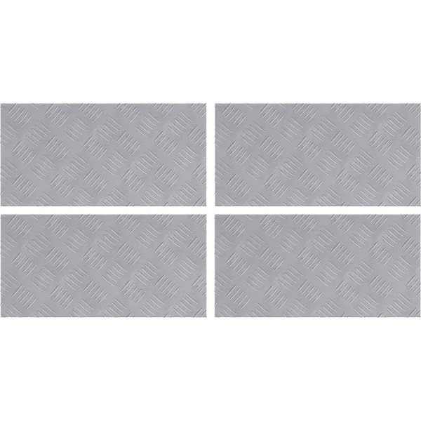 Vidaxl Gradino Rettangolare 4 Pezzi Argento 50 X 25 Cm Alluminio-image