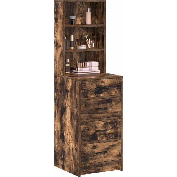 Vidaxl Highboard Rovere Fumé 40 X 41 X 135 Cm Materiale A Base Di Legno-image