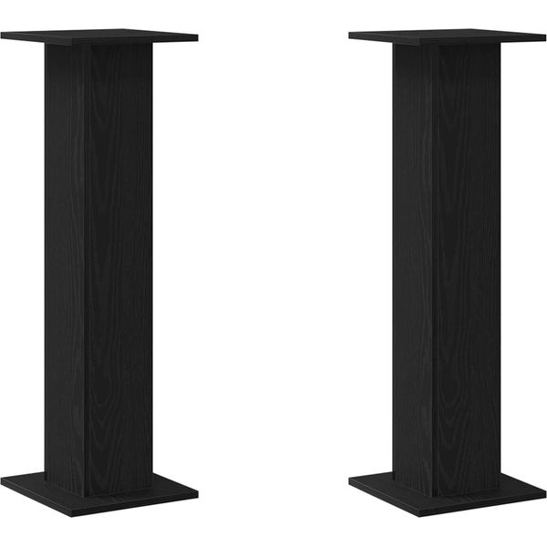 Vidaxl Supporto Per Diffusori 2 Pezzi Look Rovere Nero 30 X 30 X 95 Cm-image