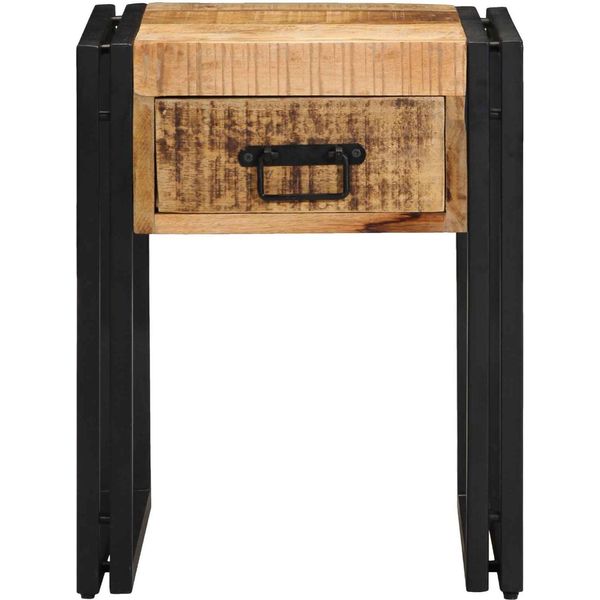 Vidaxl Tavolino 40 X 40 X 50 Cm Legno Massiccio Di Mango E Metallo-image