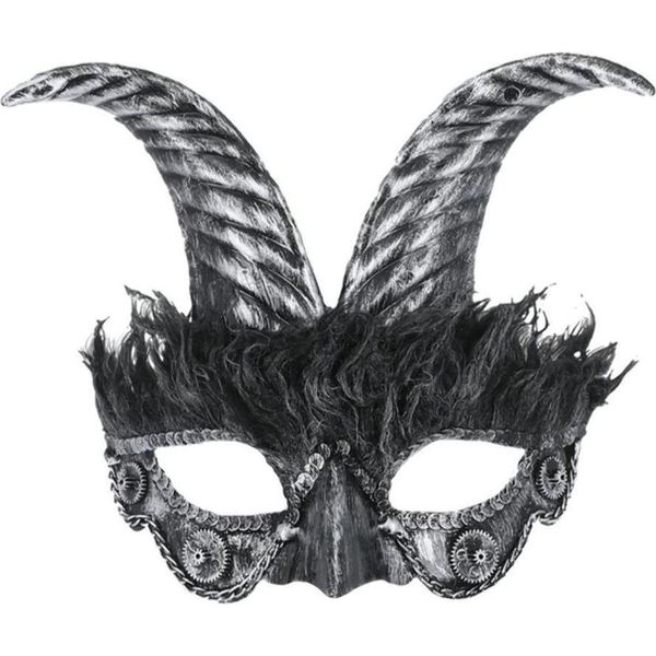Smiffys - Costume Maschera Maschera - Uomo/Ladies Unisex SM435 (Taglia Unica) (Argento/Nero)-image