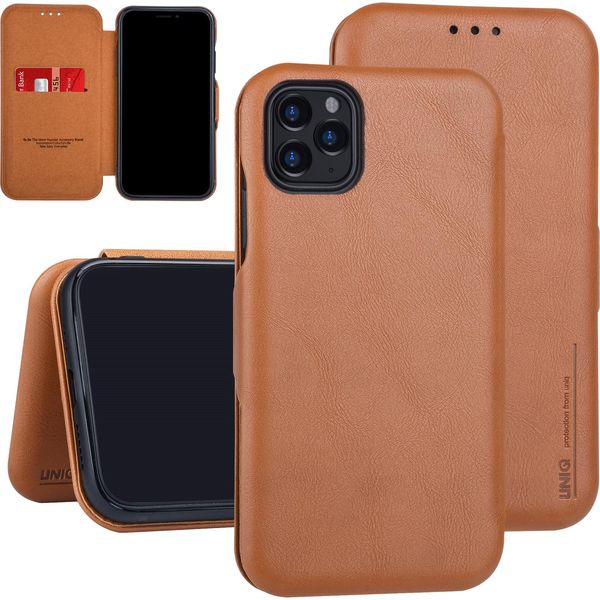 Accessorio Uniq Apple Iphone 11 Pro Max Brown Custodia A Libro - Portacarte-image