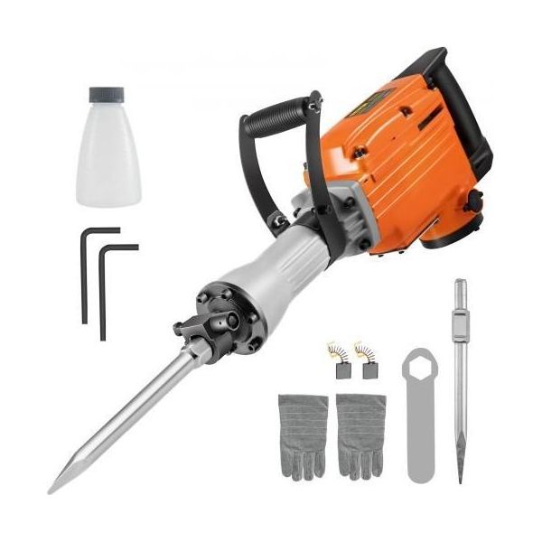 Martello Demolitore Elettrico Vevor, 2200 W, Martello Pneumatico Elettrico, Martello Demolitore, Potente Martello Demolitore Con Impugnatura Ergonomica Rotante A 360° Per Calcestruzzo-image