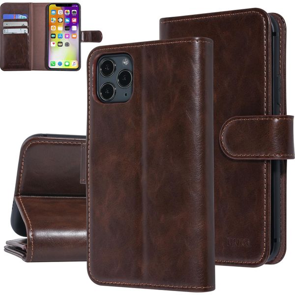 Uniq Accessorio Apple Iphone 11 Pro Marrone Scuro Custodia A Libro Soft Touch-image