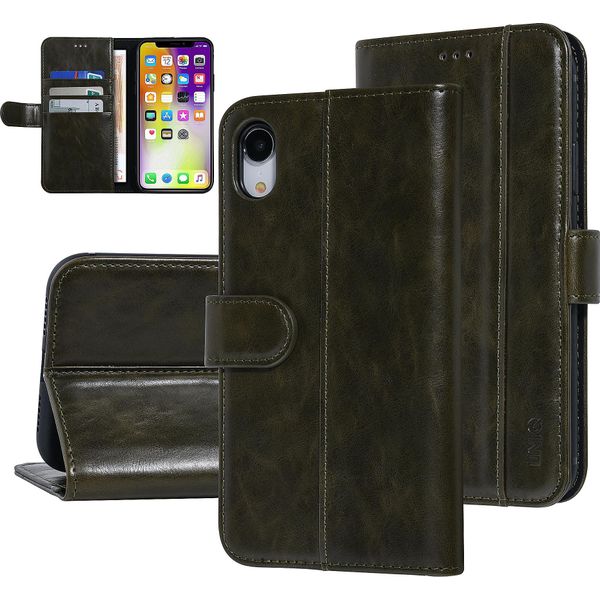 Uniq Accessorio Apple Iphone Xr Verde Scuro Custodia Tipo Libro Soft Touch-image