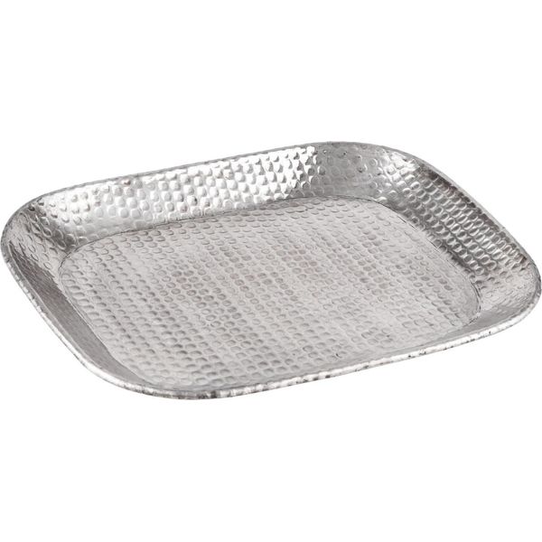 Vassoio Portacandele Scandinavo Lesha Argento 28Cm Quadrato-image