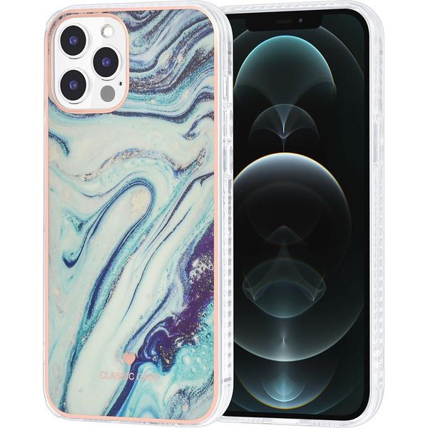 Uniq Classic Custodia Iphone 12 Pro Max Tpu Back Cover - Marmo Acquamarina-image