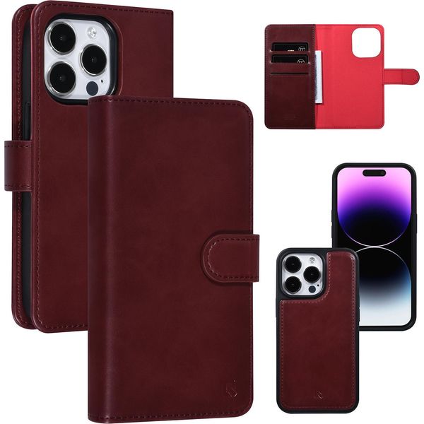 Uniq Accessory Custodia A Libro Per Iphone 14 Pro - Portacarte - Rosso-image