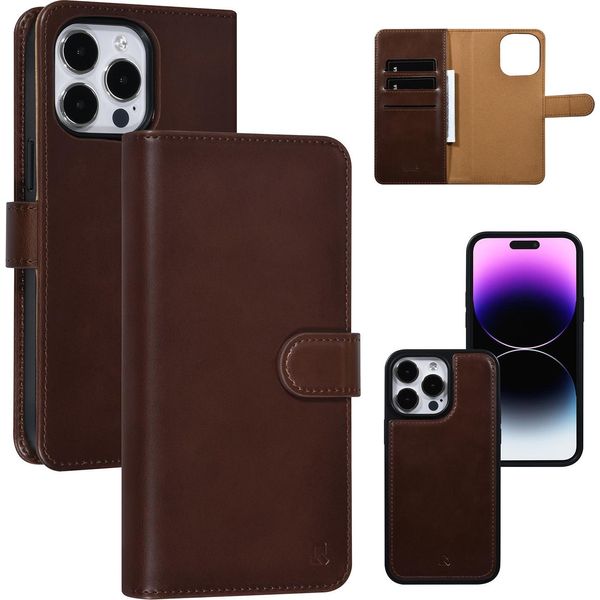 Uniq Accessory Custodia A Libro Per Iphone 14 Pro Max - Portacarte - Marrone-image