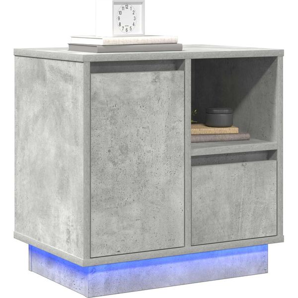 Vidaxl Comodino 2 Pezzi Grigio Cemento 50 X 34,5 X 50 Cm Materiale A Base Di Legno-image