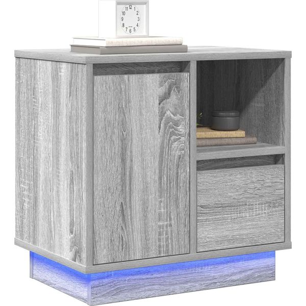 Vidaxl Comodino 2 Pezzi Grigio 50 X 34,5 X 50 Cm Materiale A Base Di Legno-image