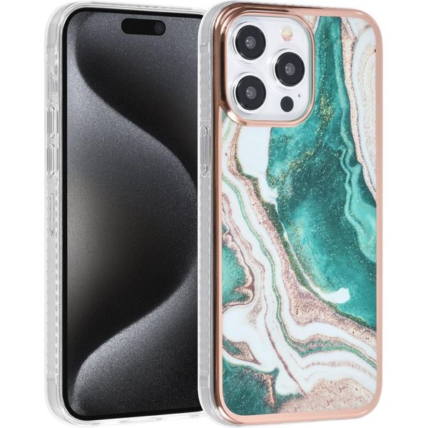 Uniq Accessory Iphone 15 Pro Max Copertura Posteriore In Tpu - Verde Marmo-image