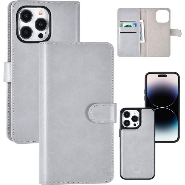 Uniq Accessory Custodia A Libro Per Iphone 14 Pro Max - Portacarte - Grigio-image