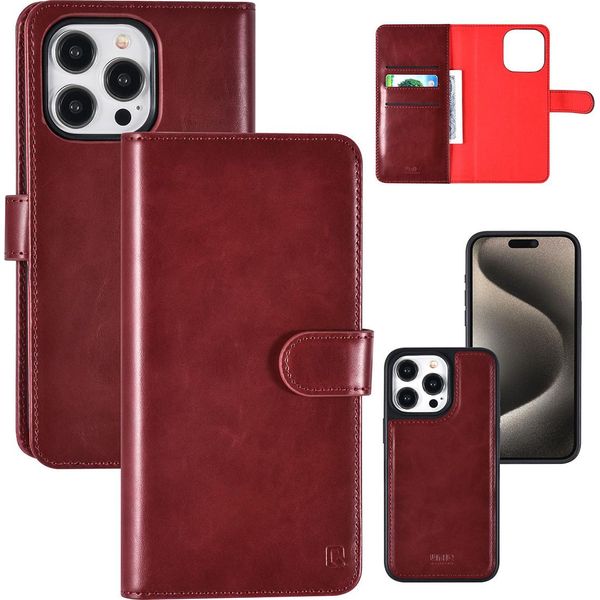 Uniq Accessory Custodia A Libro Per Iphone 15 Pro Max - Portacarte - Rosso-image