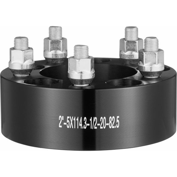Succebuy Distanziali Ruota 2" 5X4,5"", 5 Adattatori Per Occhielli Forgiati, Centraggio Mozzo 82,5 Mm, Bullone 1/2""-20, Per Jeep E Ford, 4 Pezzi, Nero"-image