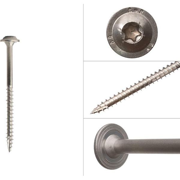 Viti A Testa Bombata A2 In Acciaio Inox 6 X 80 Mm Torx 25 - Confezione Da 100 Pezzi-image