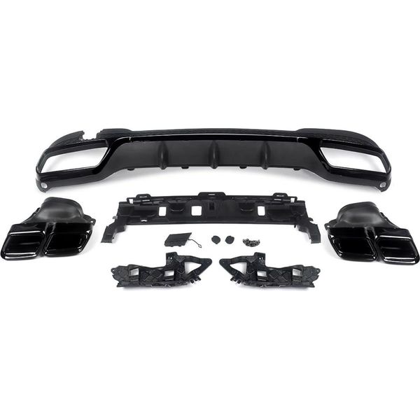 Diffusore Del Paraurti Posteriore Deluxe - Per Mercedes Classe E W212 (2014-2016) - Stile Amg E63 - Nero Lucido - Accessori Auto-image