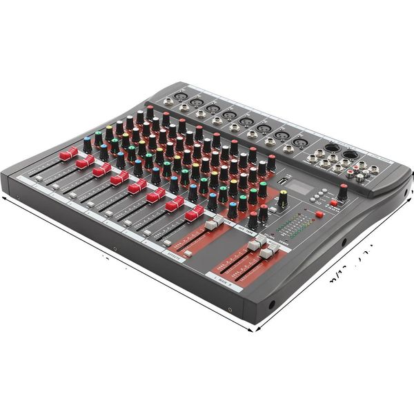 Mixer Audio, 8 Canali, Connettività Bluetooth, Nero-image